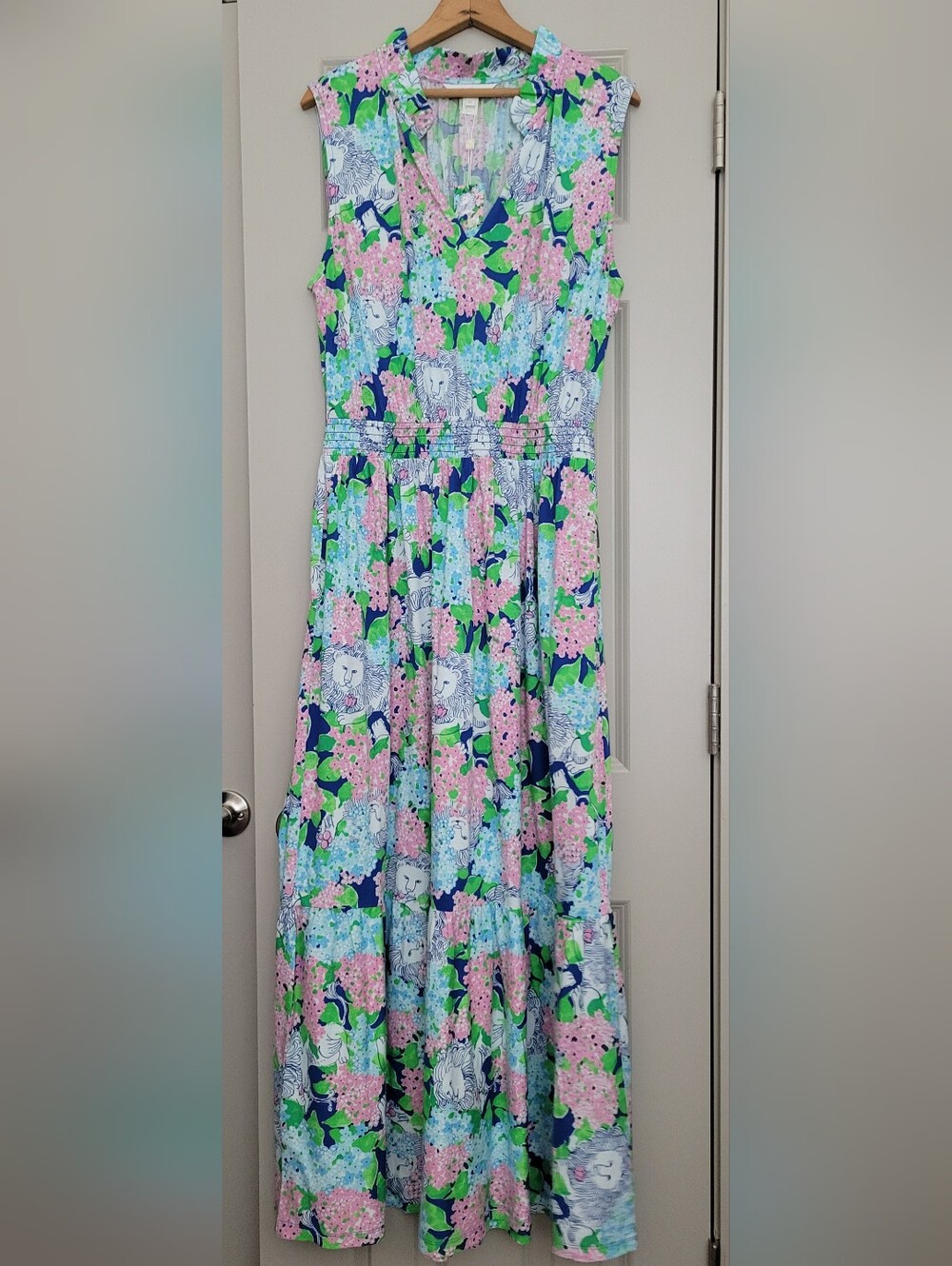 NEW LILLY PULITZER amiria maxi dress in lydia the lion XL - Picture 2 of 11